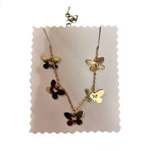 BRAND NEW Gold-Toned Ankle Bracelet with Butterfly Charms